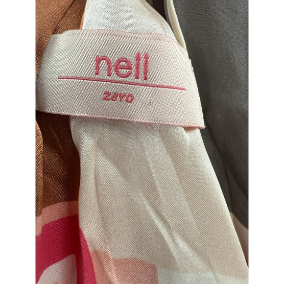 Nell Couture Multi Color Geometric Design Silk  Tank Top Blouse ZERO Easy Wear - Picture 4 of 9